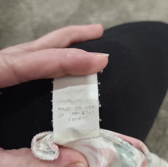 Vintage Christian Dior Satin Floral Nightgown Lace Trim L 70s/80s ILGWU - Picture 3 of 7